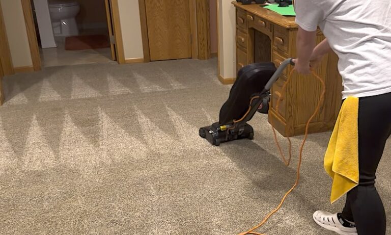 vacuuming carpets